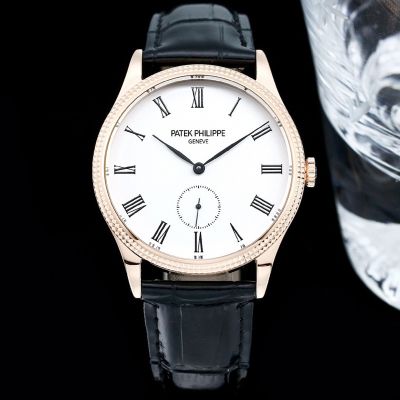 Patek Philippe Calatrava For Sale 3919 Rose Gold 39mm Leather Watch Bands Swiss Replica Watch